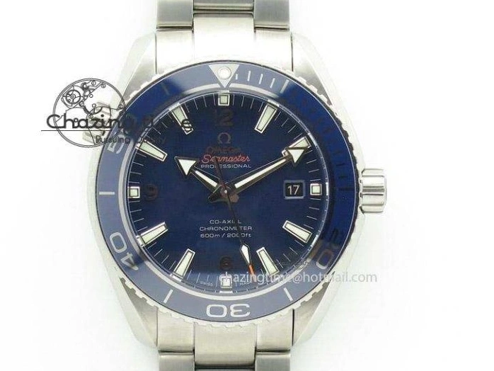 0511 Planet Ocean Master Chrono SS OM 1:1 Best Edition Black Dial On SS Bracelet A9900 V Fashionable 8113